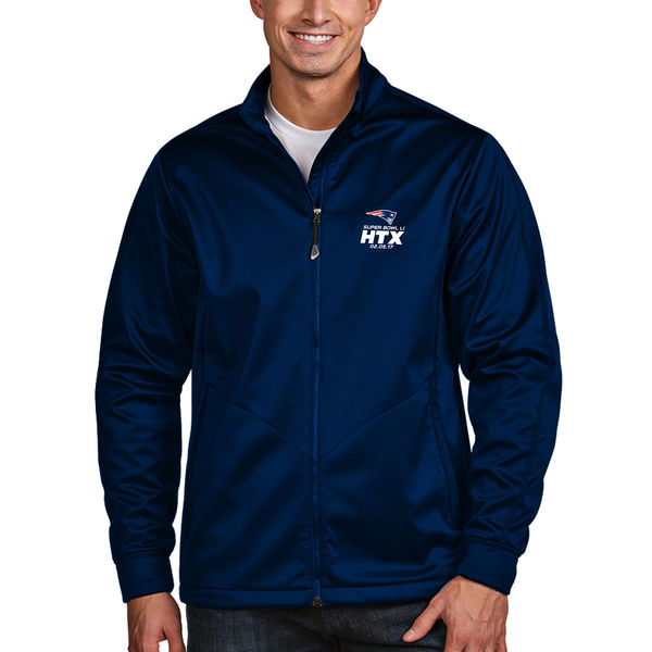New England Patriots Antigua Super Bowl LI Bound Golf Full-Zip Jacket - Navy